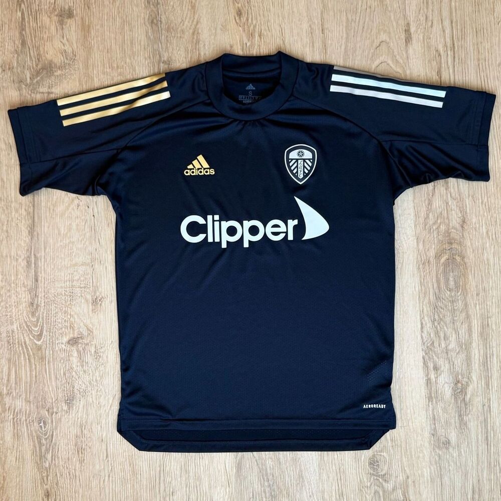 Adidas Leeds United Soccer Jersey 20-21 Clipper Sponsor Navy Small Aeroready